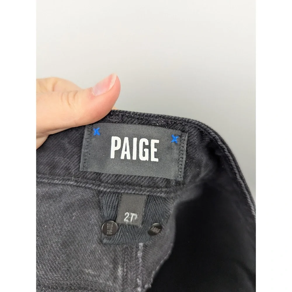 Paige Women's Denim Skirt 27 Black Wash Pencil‎ Midi with Slit Pockets Classic